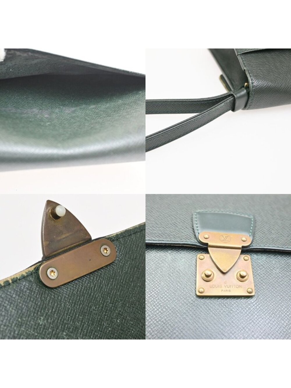 Louis Vuitton Clutch Pochette Deep Green Taiga - Picture 8 of 15